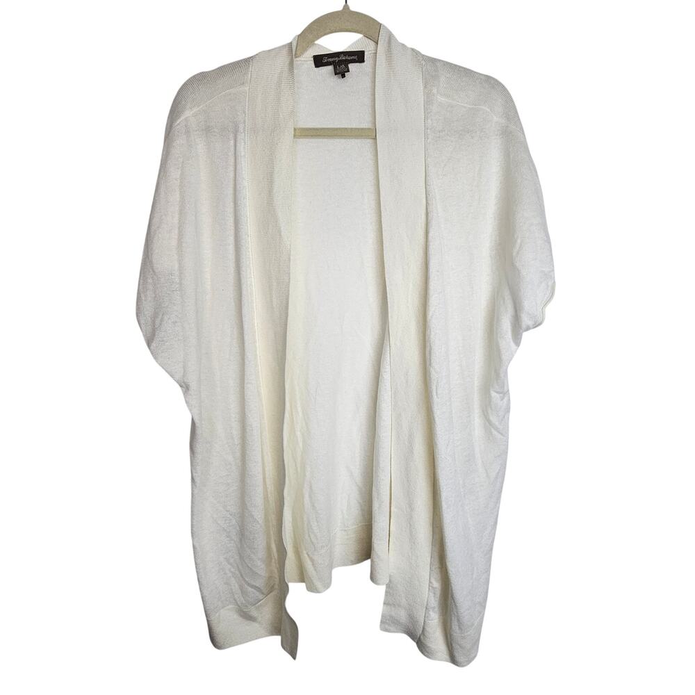 Tommy Bahama Womens Linen Cotton Cardigan Sweater Sz L Open Resortwear Coastal